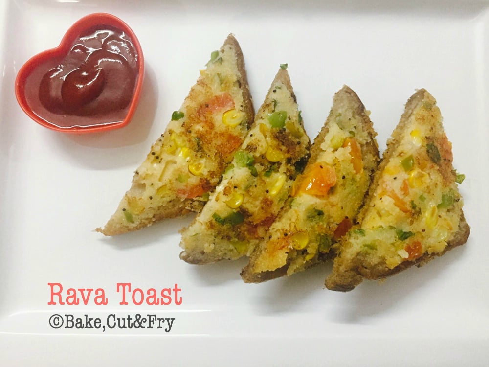 Rava Toast Instant Sooji Vegetable Toast Recipe Bake Cut Fry